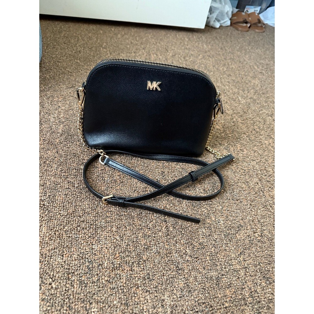 Michael kors black crossbody bag with gold chain
